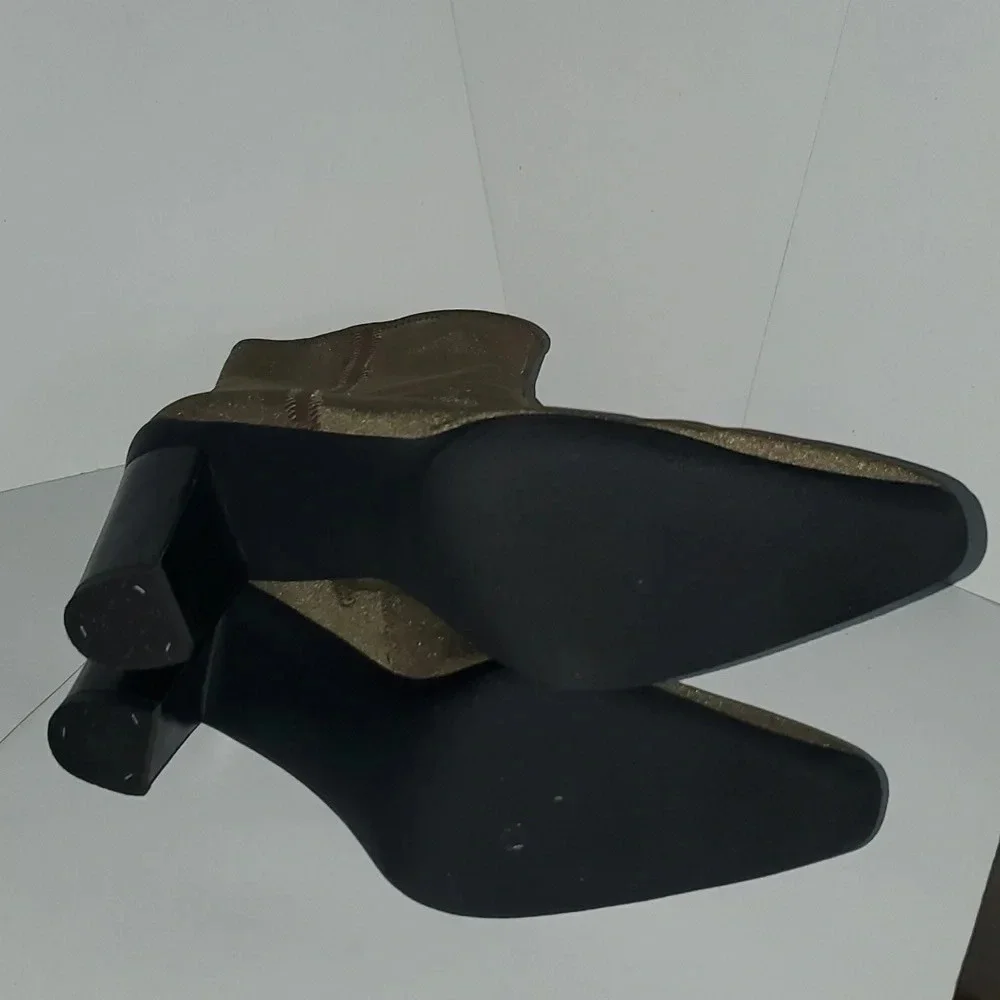 Apostrophe Womens Ankle Boot Heels Size 10M Beige Fabric Pointed Toe 'Naomi' - Picture 15 of 15